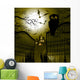 Landscape with gate and owl. Wall Mural