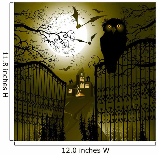 Landscape with gate and owl. Wall Mural