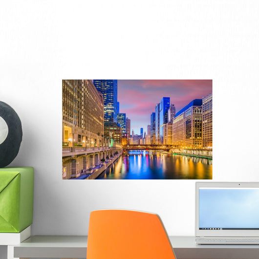 Chicago Illinois Usa Cityscape Bridge Wall Decal