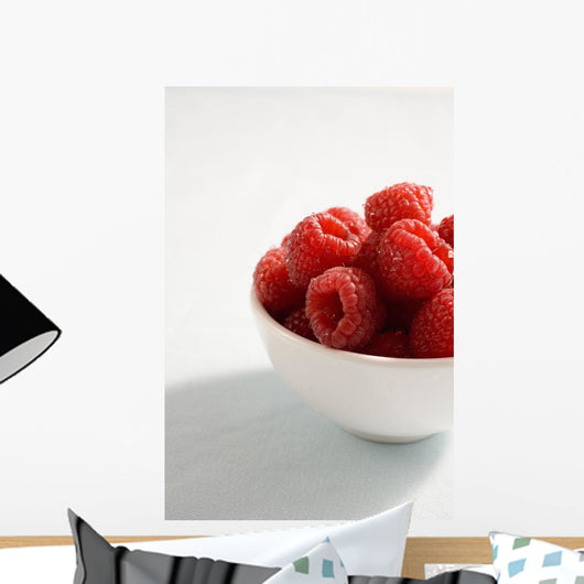 Bowl Of Raspberries Wall Mural