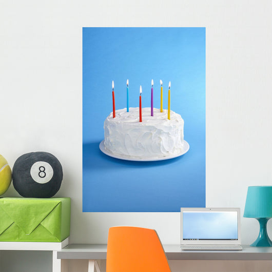 Birthday Cake With Candles Wall Mural