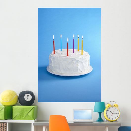 Birthday Cake With Candles Wall Mural