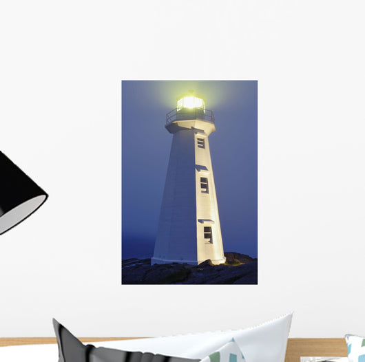 View Of Cape Spear Lighthouse In Fog At Twilight Wall Mural