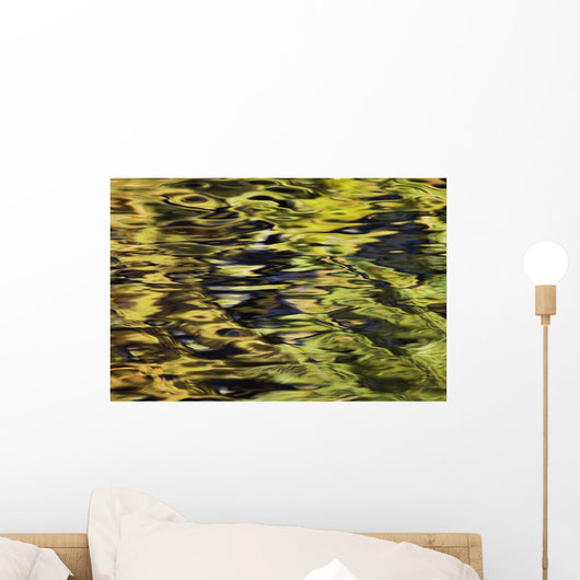 Oak And Maple Trees Reflections In Water Autumn Wall Mural