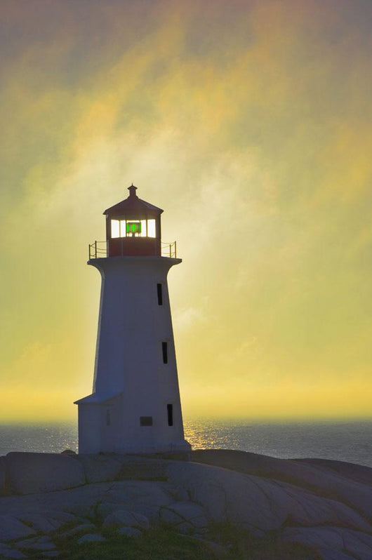 Sunset Over Peggy's Cove Lighthouse Wall Mural