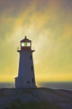 Sunset Over Peggy's Cove Lighthouse Wall Mural