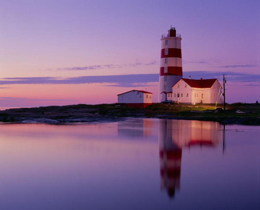 Pointe Des Monts Lighthouse At Dawn, Manicouagan Region, Quebec Wall Mural