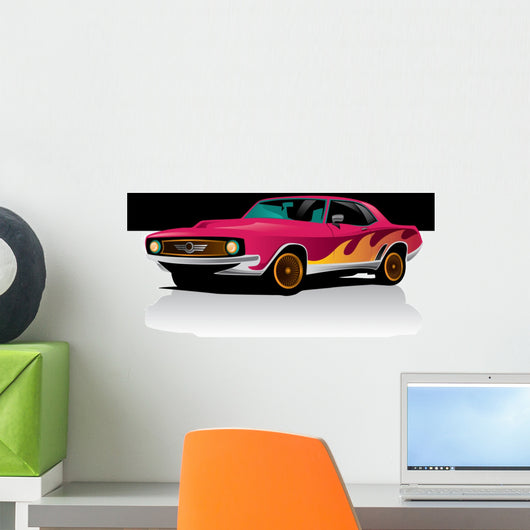 Purple hot rod car Wall Decal