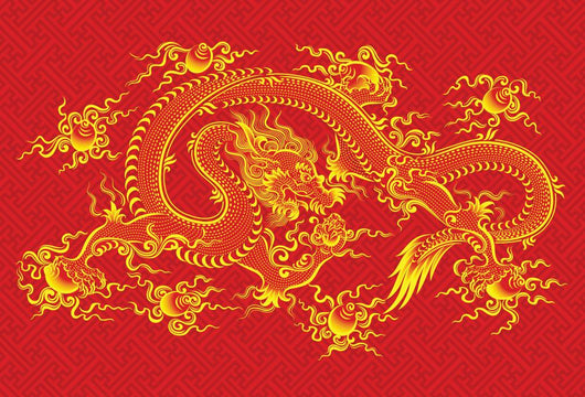 Red Chinese Dragon Vector
