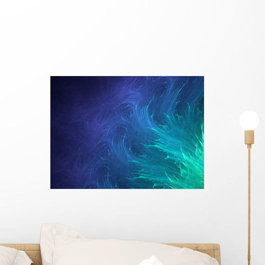 Abstract Blue Fluffy Design Wall Mural
