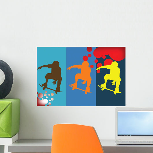 Abstract Representation Skater Silhouette Wall Mural