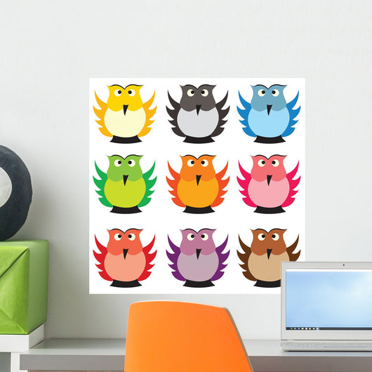 Illustration with Beautiful Colored Wall Decal