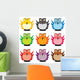 Illustration with Beautiful Colored Wall Decal