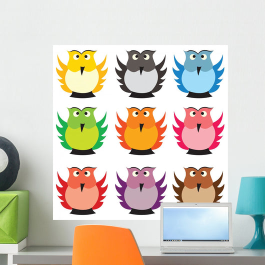 Illustration with Beautiful Colored Wall Decal