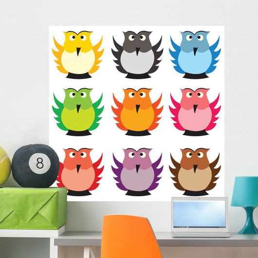 Illustration with Beautiful Colored Wall Decal