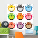 Illustration with Beautiful Colored Wall Decal