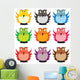 Illustration with Beautiful Colored Wall Decal