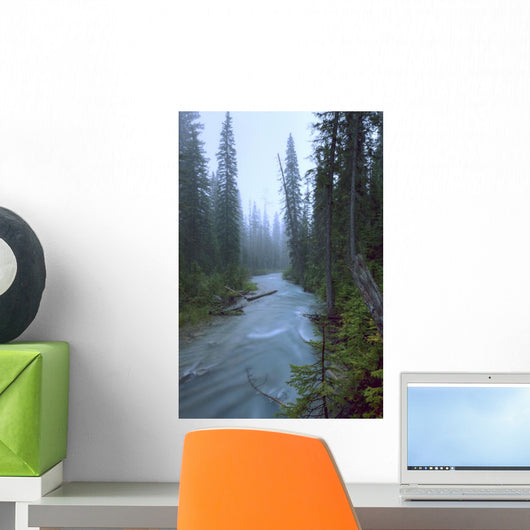 Fog Over The Emerald River, Yoho National Park, British Columbia Wall Mural