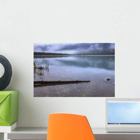 Foggy Morning With Clouds Over Emerald Lake Wall Mural