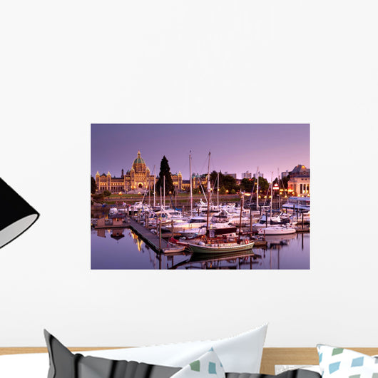 Marina At Dusk, Victoria, Vancouver Island, British Columbia Wall Mural