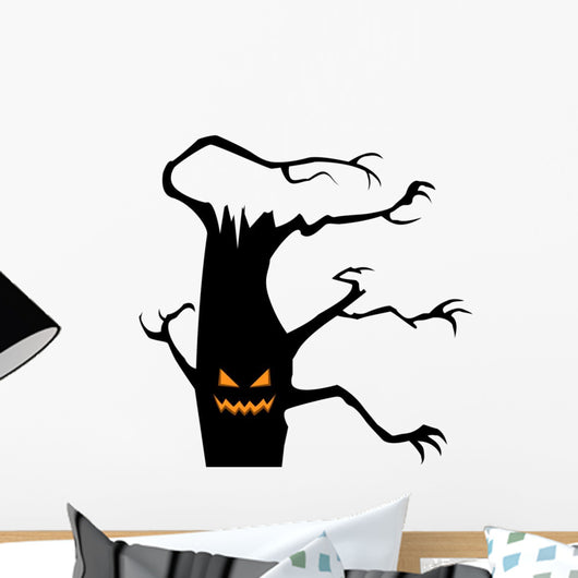Spooky Black Halloween Tree Wall Decal