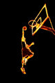 Fiery Basketball Slam Dunk Wall Mural