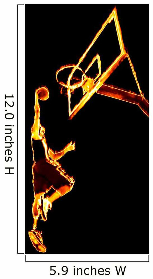 Fiery Basketball Slam Dunk Wall Mural