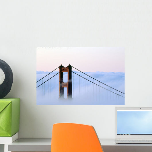 San Francisco, Golden Gate Bridge, Morning Fog, Ca Wall Mural