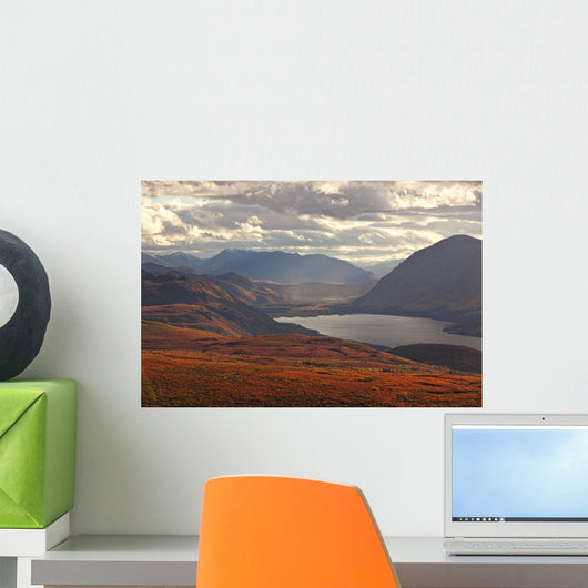 Sunset Light Over Mountains Around Fish Lake Wall Mural