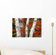Birch Trees Surrounded By Red Maple Leaves In Algonquin Park Wall Mural
