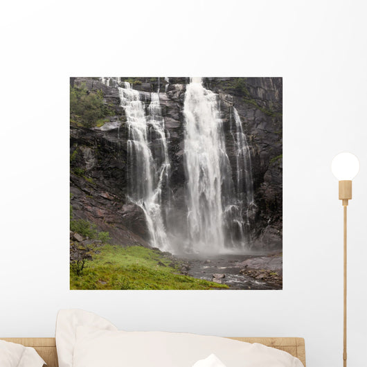Waterfalls Over A Cliff Wall Mural