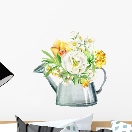 Watercolor Flowers Gardening Floral Wall Decal