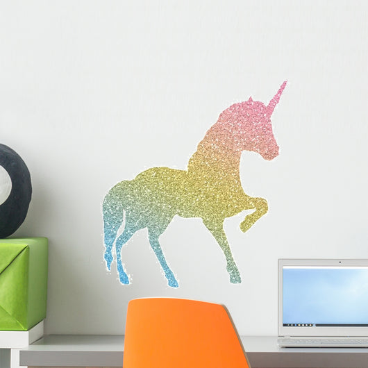 Rainbow Silhouette Unicorn Wall Decal