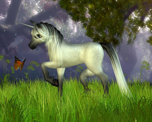 Cute Toon Unicorn with Wall Mural