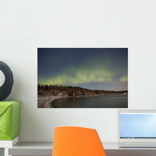 Northern Lights Aurora Borealis Over Lake Superior Wall Mural