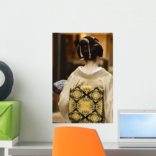 Geisha Showing Her Nape Make-Up And Obi Wall Mural