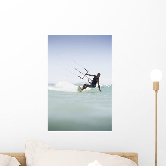 Woman Kitesurfing In Costa De La Luz Wall Mural