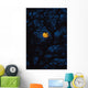 Moon Rising Behind Old Oak Tree, Petersfield, Hampshire, Uk Wall Mural