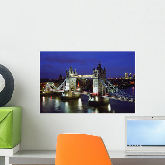 Cityscape, Tower Bridge And Skyline, London, Night, England Wall Mural
