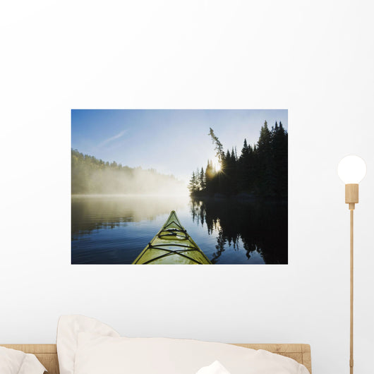 Front Of Kayak On Rushing River Wall Mural