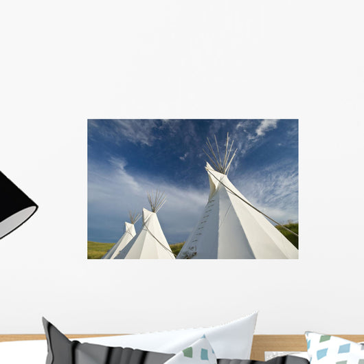 Tipis Just Outside The Grasslands National Park Wall Mural
