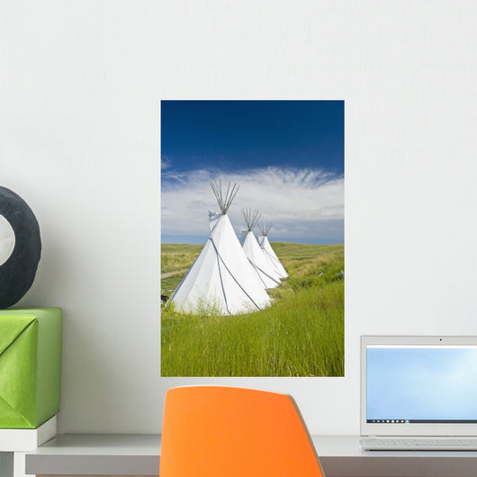Tipis Just Outside The Grasslands National Park Wall Mural
