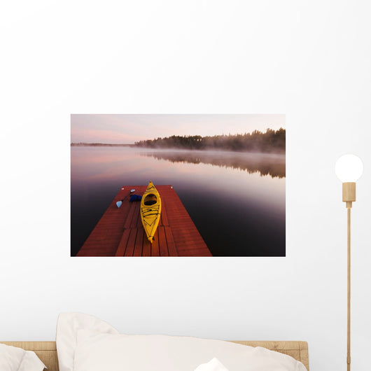 Kayak On Dock In Northwestern Ontario Wall Mural