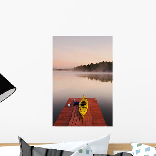 Kayak On Dock In Northwestern Ontario Wall Mural