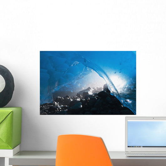 View Of The Entrance Of An Ice Cave In Mendenhall Glacier Wall Mural