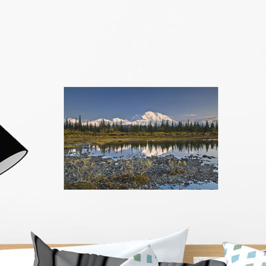 The Alaska Range And Denali's North Face Are Reflected Wall Mural