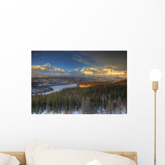 Scenic View Of The Chugach Mountian Range At Sunset Wall Mural