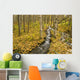 Small Creek Flows Through Autumn Leaf Covered Forest Floor Wall Mural
