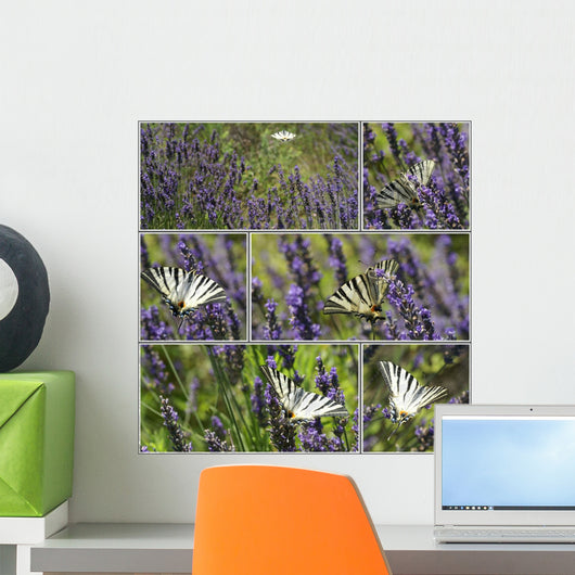 Butterflies Flamed Illustration Wall Mural