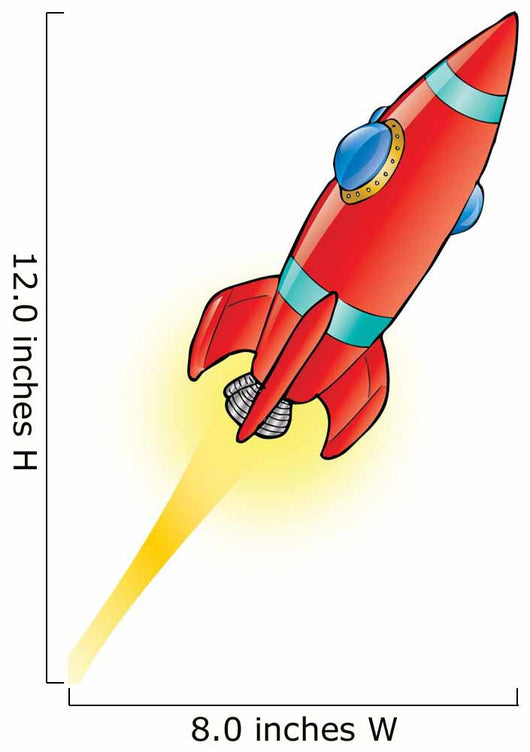 Red Space Rocket Wall Decal